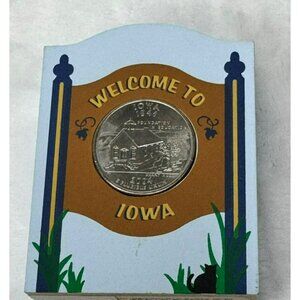 Welcome to Iowa Sign State Quarter Holder 2004 The Cats Meow Hawkeye State